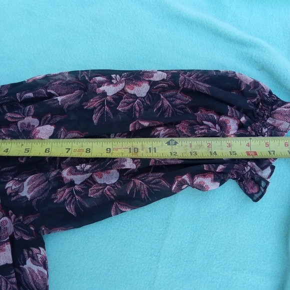 Ted Baker Black & Pink Floral Ballou Blouse - size 5 - Picture 8 of 8